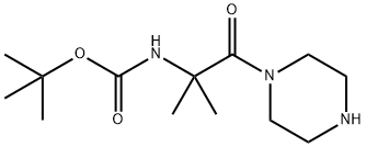 Carbamic acid, N-[1,1-dimethyl-2-oxo-2-(1-piperazinyl)ethyl]-, 1,1-dimethylethyl ester 结构式