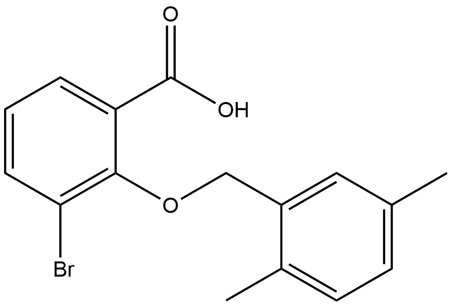 3-Bromo-2-[(2,5-dimethylphenyl)methoxy]benzoic acid Struktur