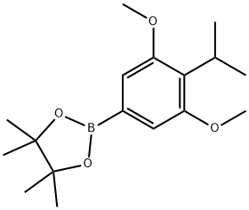 1,3,2-Dioxaborolane, 2-[3,5-dimethoxy-4-(1-methylethyl)phenyl]-4,4,5,5-tetramethyl- 化学構造式