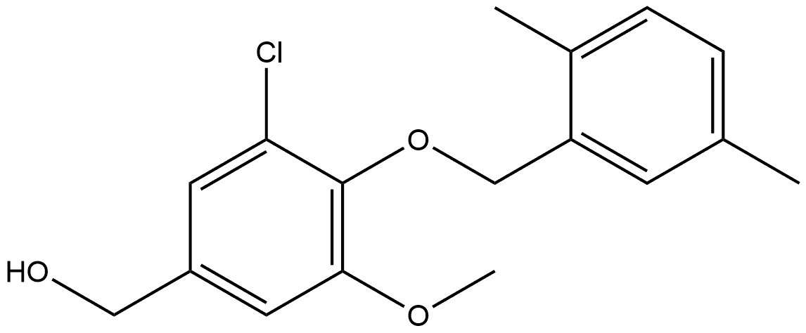 3-Chloro-4-[(2,5-dimethylphenyl)methoxy]-5-methoxybenzenemethanol,1305528-58-8,结构式