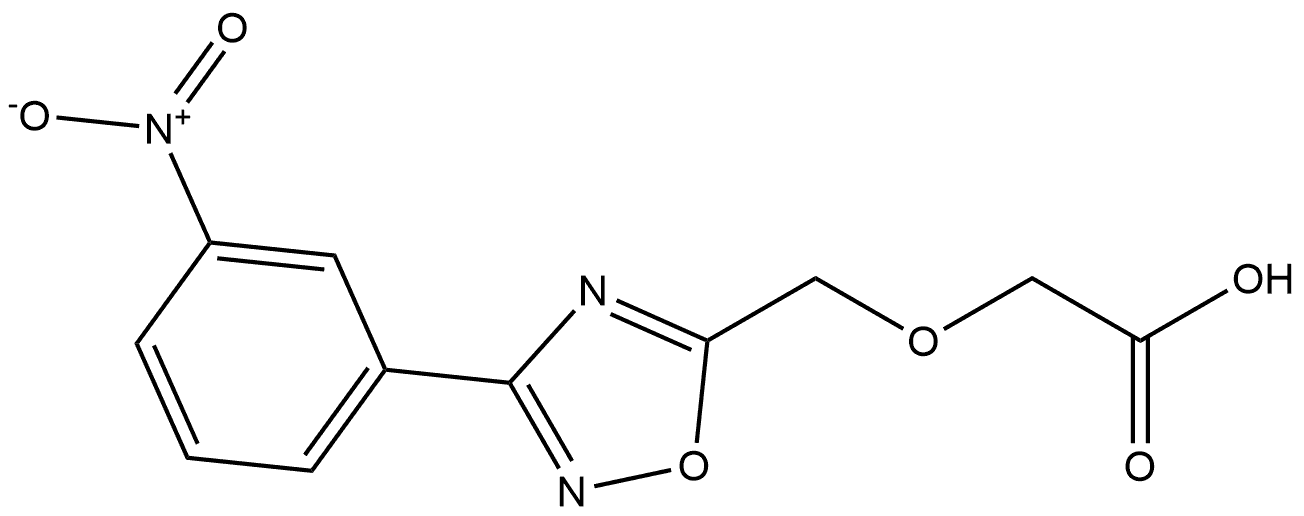 2-[[3-(3-Nitrophenyl)-1,2,4-oxadiazol-5-yl]methoxy]acetic acid Structure