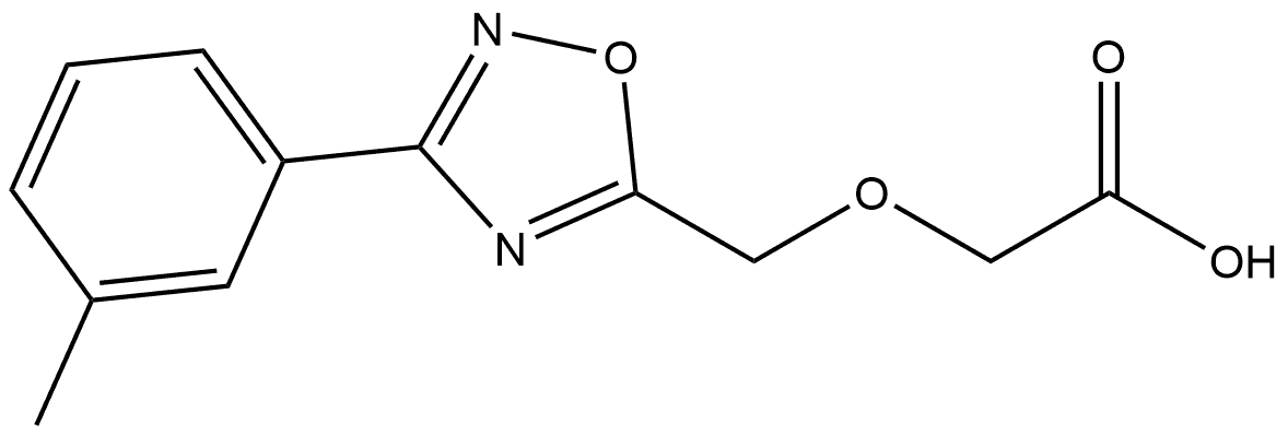 2-[[3-(3-Methylphenyl)-1,2,4-oxadiazol-5-yl]methoxy]acetic acid 结构式