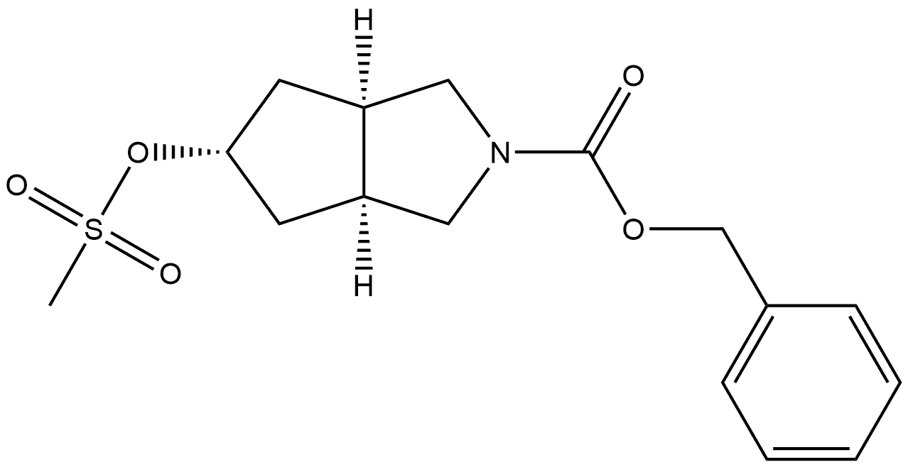 Cyclopenta[c]pyrrole-2(1H)-carboxylic acid, hexahydro-5-[(methylsulfonyl)oxy]-, phenylmethyl ester, (3aα,5α,6aα)- (9CI)