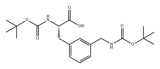 L-Phenylalanine, N-[(1,1-dimethylethoxy)carbonyl]-3-[[[(1,1-dimethylethoxy)carbonyl]amino]methyl]- Struktur