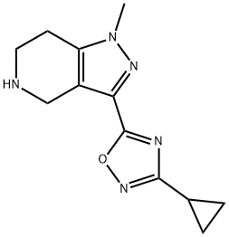 3-Cyclopropyl-5-(1-methyl-4,5,6,7-tetrahydro-1H-pyrazolo[4,3-c]pyridin-3-yl)-1,2,4-oxadiazole hydrochloride Structure