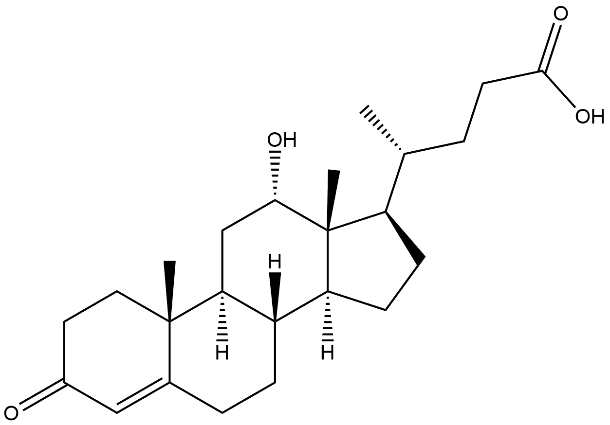 Chol-4-en-24-oic acid, 12-hydroxy-3-oxo-, (12α)- 化学構造式