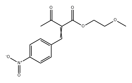 Butanoic acid, 2-[(4-nitrophenyl)methylene]-3-oxo-, 2-methoxyethyl ester 化学構造式