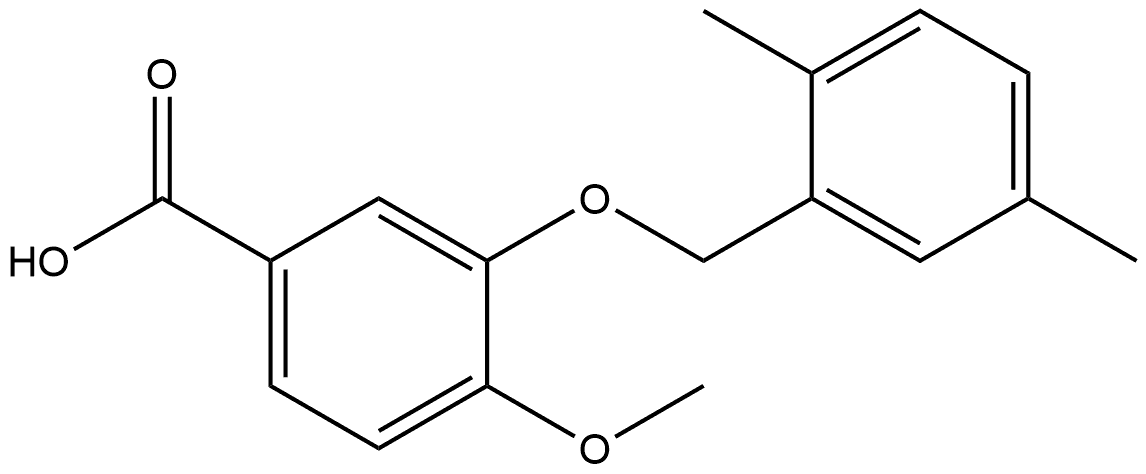 3-[(2,5-Dimethylphenyl)methoxy]-4-methoxybenzoic acid,1307956-08-6,结构式