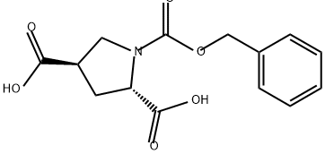 1,2,4-Pyrrolidinetricarboxylic acid, 1-(phenylmethyl) ester, (2S-trans)- (9CI) 化学構造式