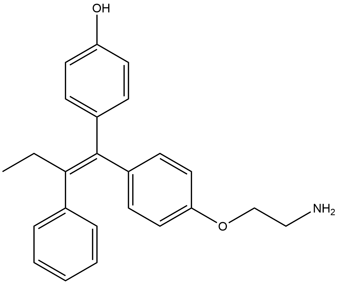 4-[(1Z)-1-[4-(2-Aminoethoxy)phenyl]-2-phenyl-1-buten-1-yl]phenol Struktur