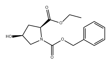 1,2-Pyrrolidinedicarboxylic acid, 4-hydroxy-, 2-ethyl 1-(phenylmethyl) ester, (2S-cis)- (9CI) Struktur