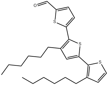 [2,2':5',2''-Terthiophene]-5-carboxaldehyde, 3',3''-dihexyl- 化学構造式