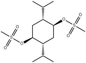 1,4-Cyclohexanediol, 2,5-bis(1-methylethyl)-, 1,4-dimethanesulfonate, (1S,2R,4S,5R)- 化学構造式