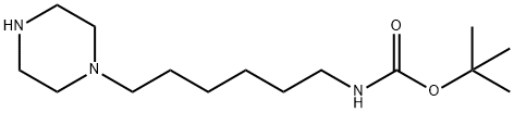 Carbamic acid, N-[6-(1-piperazinyl)hexyl]-, 1,1-dimethylethyl ester Struktur