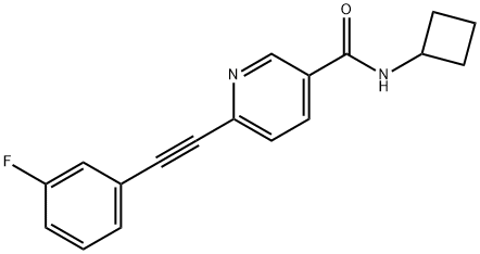 3-Pyridinecarboxamide, N-cyclobutyl-6-[2-(3-fluorophenyl)ethynyl]- Struktur