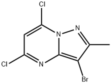 Pyrazolo[1,5-a]pyrimidine, 3-bromo-5,7-dichloro-2-methyl- 化学構造式