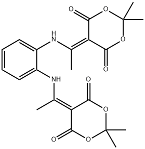 1,3-Dioxane-4,6-dione, 5,5'-[1,2-phenylenebis(iminoethylidyne)]bis[2,2-dimethyl- 化学構造式