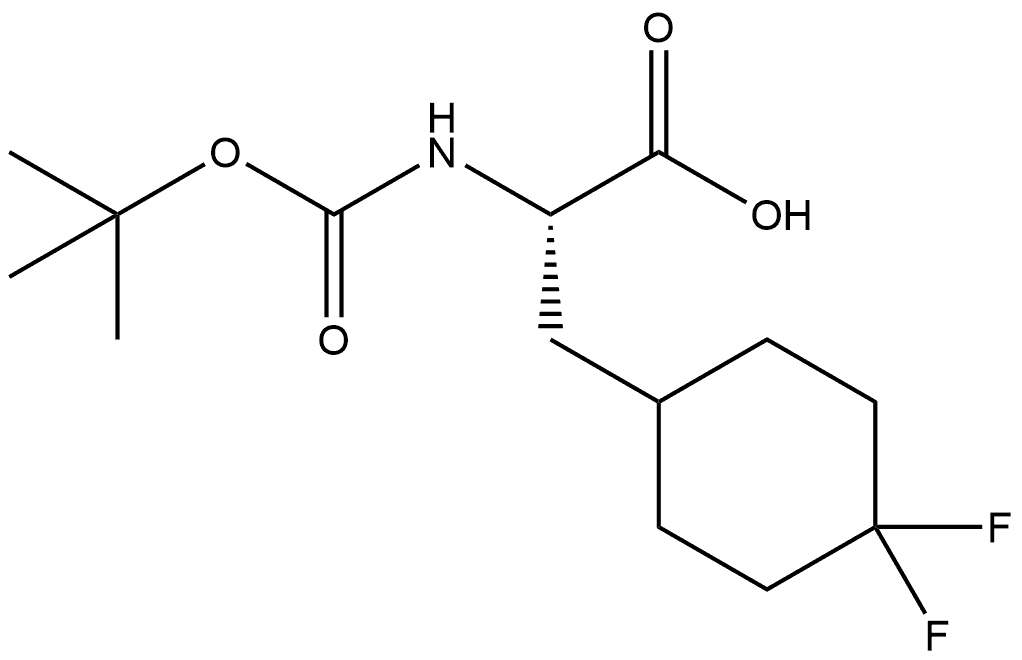 (2S)-2-{[(tert-butoxy)carbonyl]amino}-3-(4,4-difluorocyclohexyl)propanoic acid Structure