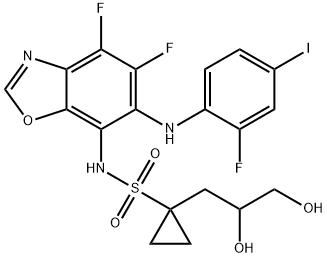 1311400-95-9 Cyclopropanesulfonamide, N-[4,5-difluoro-6-[(2-fluoro-4-iodophenyl)amino]-7-benzoxazolyl]-1-(2,3-dihydroxypropyl)-