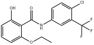 Benzamide, N-[4-chloro-3-(trifluoromethyl)phenyl]-2-ethoxy-6-hydroxy- 结构式