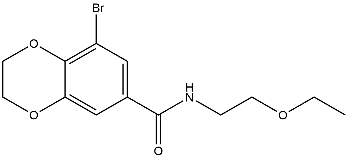 8-Bromo-N-(2-ethoxyethyl)-2,3-dihydro-1,4-benzodioxin-6-carboxamide Structure