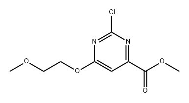 4-Pyrimidinecarboxylic acid, 2-chloro-6-(2-methoxyethoxy)-, methyl ester 化学構造式