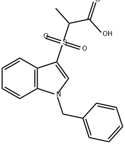 2-[[1-(Phenylmethyl)-1H-indol-3-yl]sulfonyl]propanoic acid Struktur