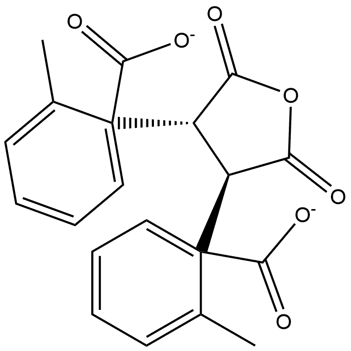 1,1′-[(3R,4R)-Tetrahydro-2,5-dioxo-3,4-furandiyl] bis(2-methylbenzoate) 结构式