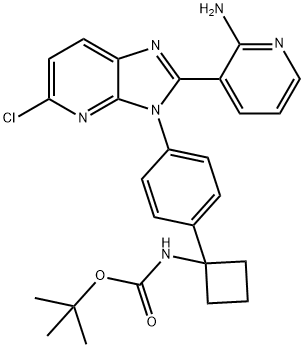 Carbamic acid, N-[1-[4-[2-(2-amino-3-pyridinyl)-5-chloro-3H-imidazo[4,5-b]pyridin-3-yl]phenyl]cyclobutyl]-, 1,1-dimethylethyl ester