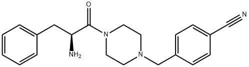 Benzonitrile, 4-[[4-[(2S)-2-amino-1-oxo-3-phenylpropyl]-1-piperazinyl]methyl]- Struktur