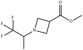 3-Azetidinecarboxylic acid, 1-(2,2,2-trifluoro-1-methylethyl)-, methyl ester Struktur