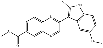 Methyl 2-(5-methoxy-2-methyl-1H-indol-3-yl)quinoxaline-6-carboxylate 结构式