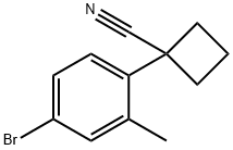Cyclobutanecarbonitrile, 1-(4-bromo-2-methylphenyl)- Structure