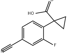 Cyclopropanecarboxylic acid, 1-(4-cyano-2-fluorophenyl)- Structure