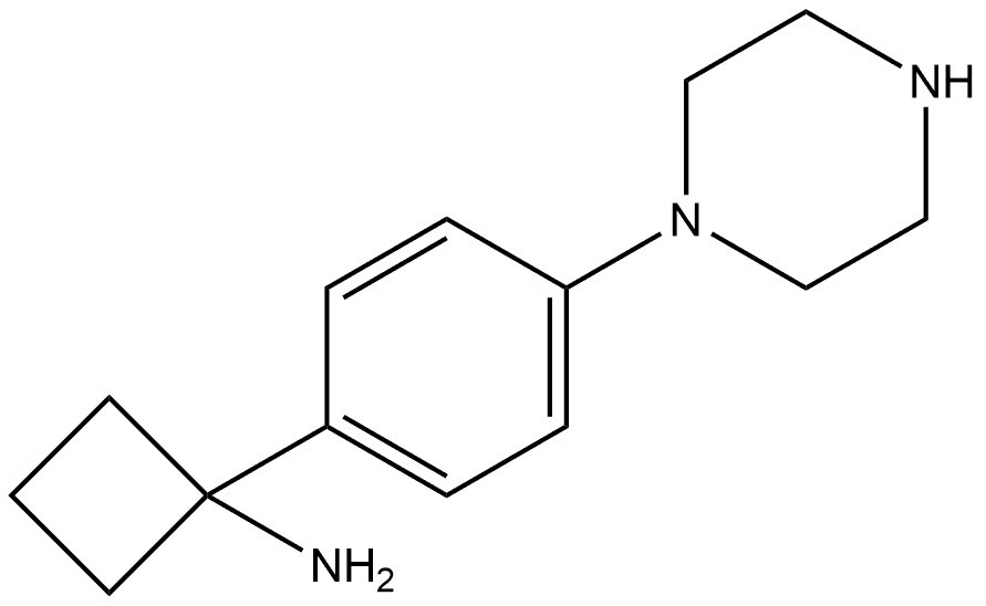 1-(4-(哌嗪-1-基)苯基)环丁胺,1314697-63-6,结构式