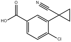 Benzoic acid, 4-chloro-3-(1-cyanocyclopropyl)- Structure