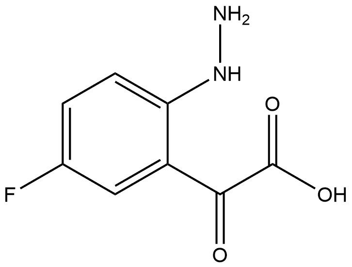 Benzeneacetic acid, 5-fluoro-2-hydrazinyl-α-oxo- 化学構造式