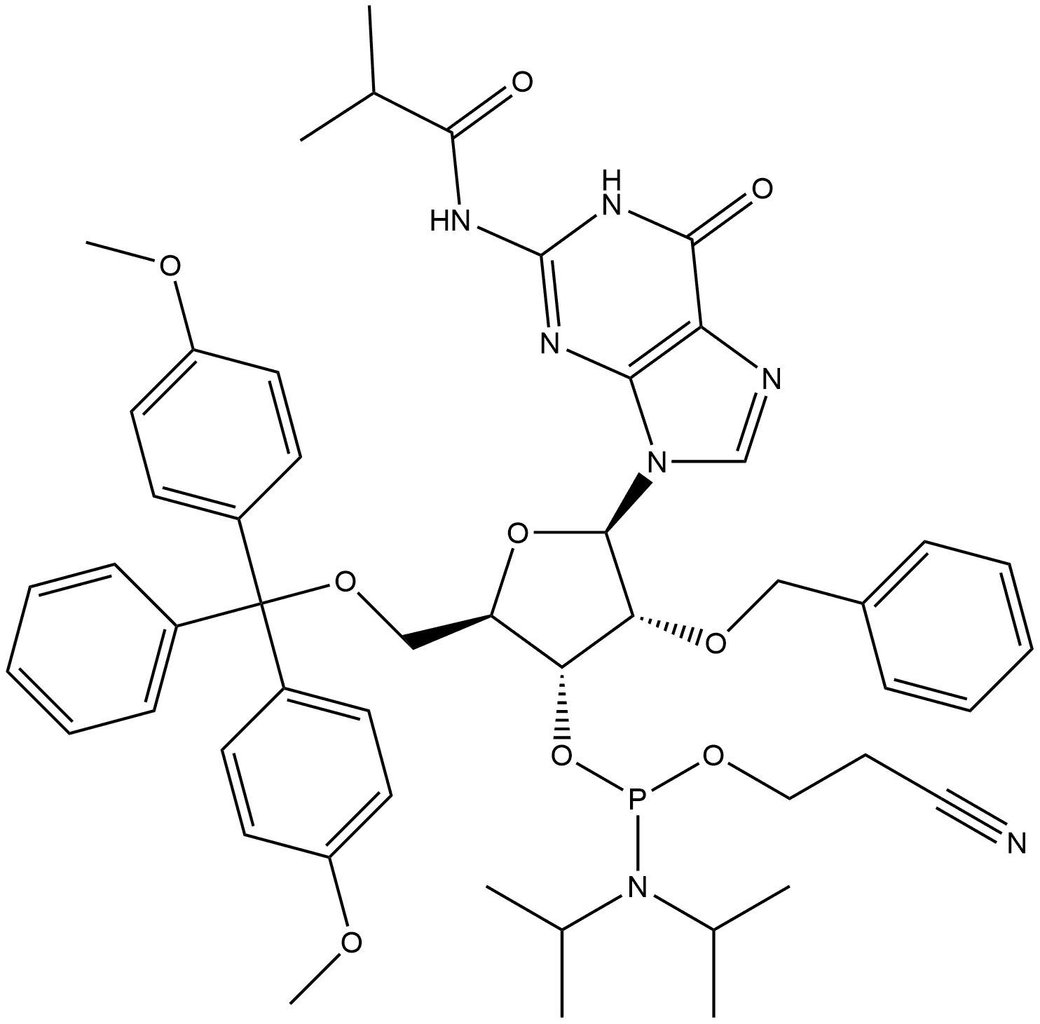 2'-O-BENZYL G(IBU) AMIDITE,1314972-06-9,结构式