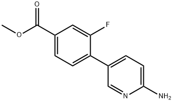 Methyl 4-(6-aminopyridin-3-yl)-3-fluorobenzoate Struktur