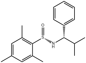 Benzenesulfinamide, 2,4,6-trimethyl-N-[(1S)-2-methyl-1-phenylpropyl]-, [S(S)]- 化学構造式