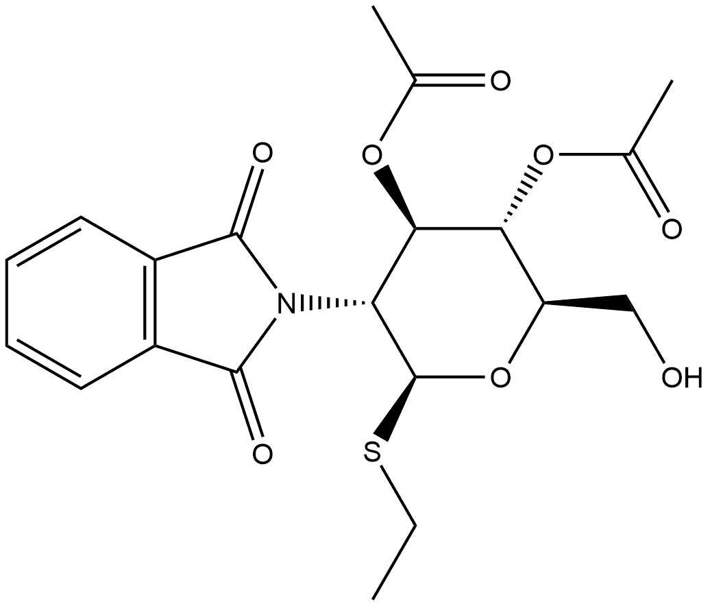 3,4-二-O-乙酰基-2-脱氧-2-邻苯二甲酰亚氨基-1-硫代-Β-D-吡喃葡萄糖苷,131545-00-1,结构式