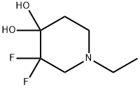 4,4-Piperidinediol, 1-ethyl-3,3-difluoro- Structure