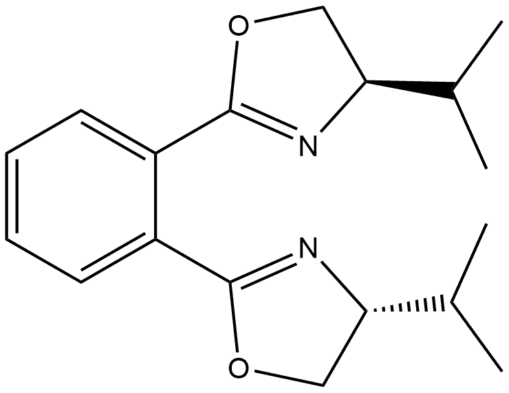 (4R,4′R)-2,2′-(1,2-Phenylene)bis[4,5-dihydro-4-(1-methylethyl)oxazole] Structure