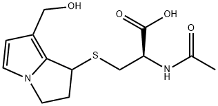 N-acetylcysteine-6,7-dihydro-7-hydroxy-1-hydroxymethyl-5H-pyrrolizine Struktur