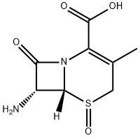 5-Thia-1-azabicyclo[4.2.0]oct-2-ene-2-carboxylic acid, 7-amino-3-methyl-8-oxo-, 5-oxide, (6R,7R)- Struktur