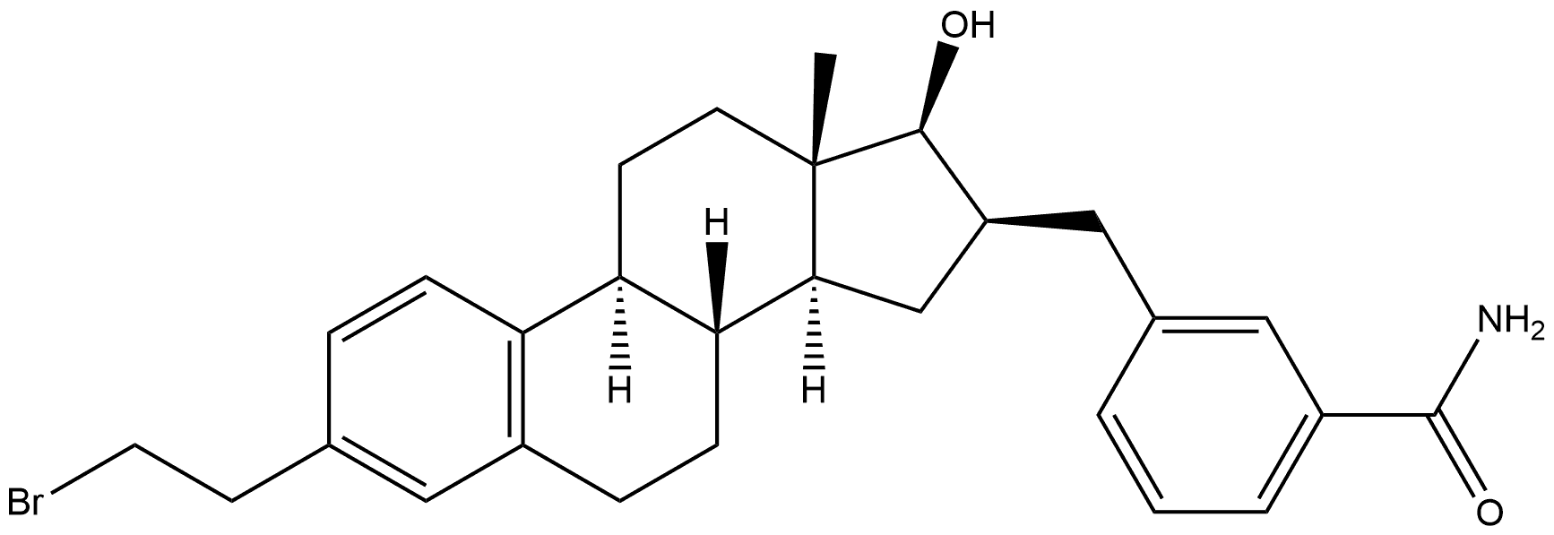 Benzamide, 3-[[(16β,17β)-3-(2-bromoethyl)-17-hydroxyestra-1,3,5(10)-trien-16-yl]methyl]- Struktur