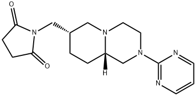 2,5-Pyrrolidinedione, 1-[[(7S,9aS)-octahydro-2-(2-pyrimidinyl)-2H-pyrido[1,2-a]pyrazin-7-yl]methyl]- Struktur