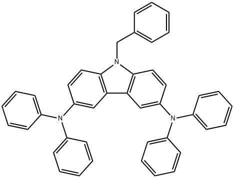 9H-Carbazole-3,6-diamine, N3,N3,N6,N6-tetraphenyl-9-(phenylmethyl)- Struktur