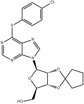 Inosine, 6-S-(4-chlorophenyl)-2',3'-O-cyclopentylidene-6-thio- (9CI),132089-82-8,结构式