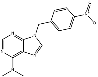 N,N-Dimethyl-9-(4-nitrobenzyl)-9H-purin-6-amine 化学構造式